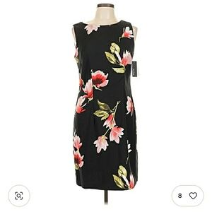 Alyx Black Dress with Pink Floral Pattern